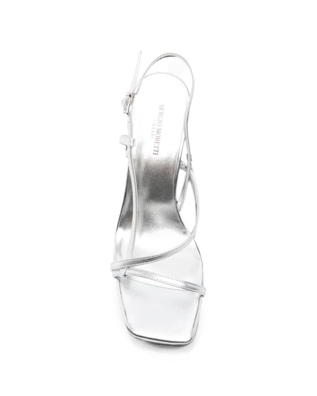 SERGIO MORETTI FIRENZE White Metallic-Effect Strappy Sandals