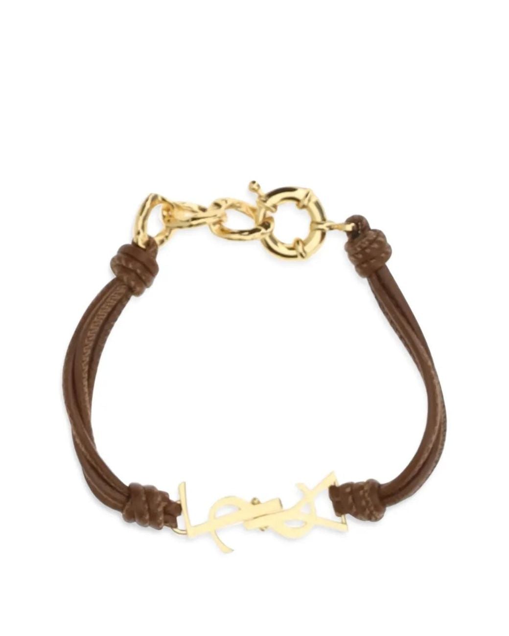Saint Laurent Metallic Cassandre Multi-Strand Bracelet