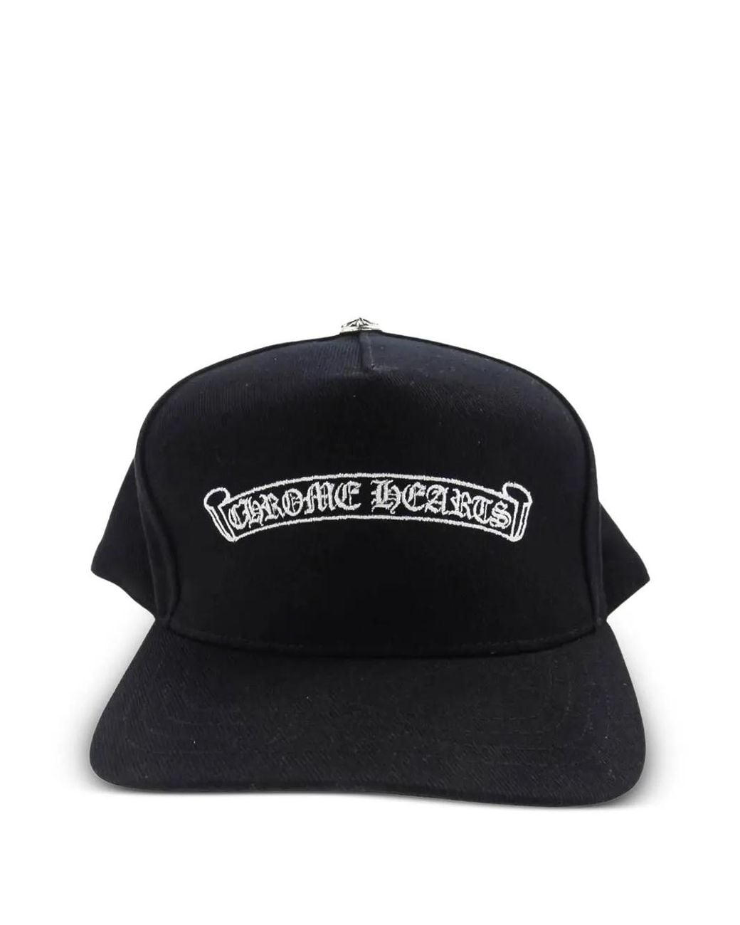 Chrome Hearts Black Embroidered Scroll Baseball Hat for men