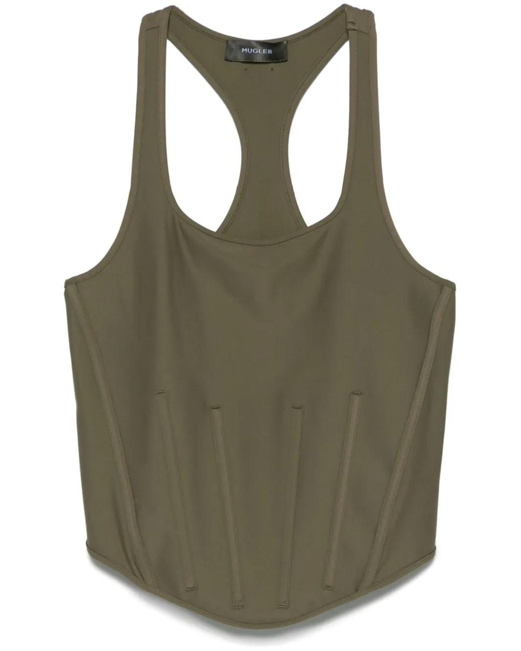 Mugler Green Corseted Tank Top