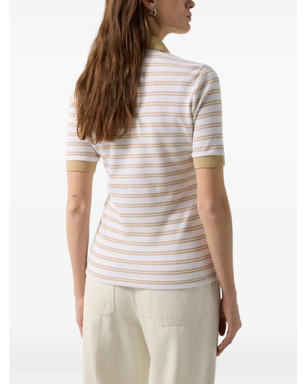 Bogner White Wendy Striped Polo Shirt