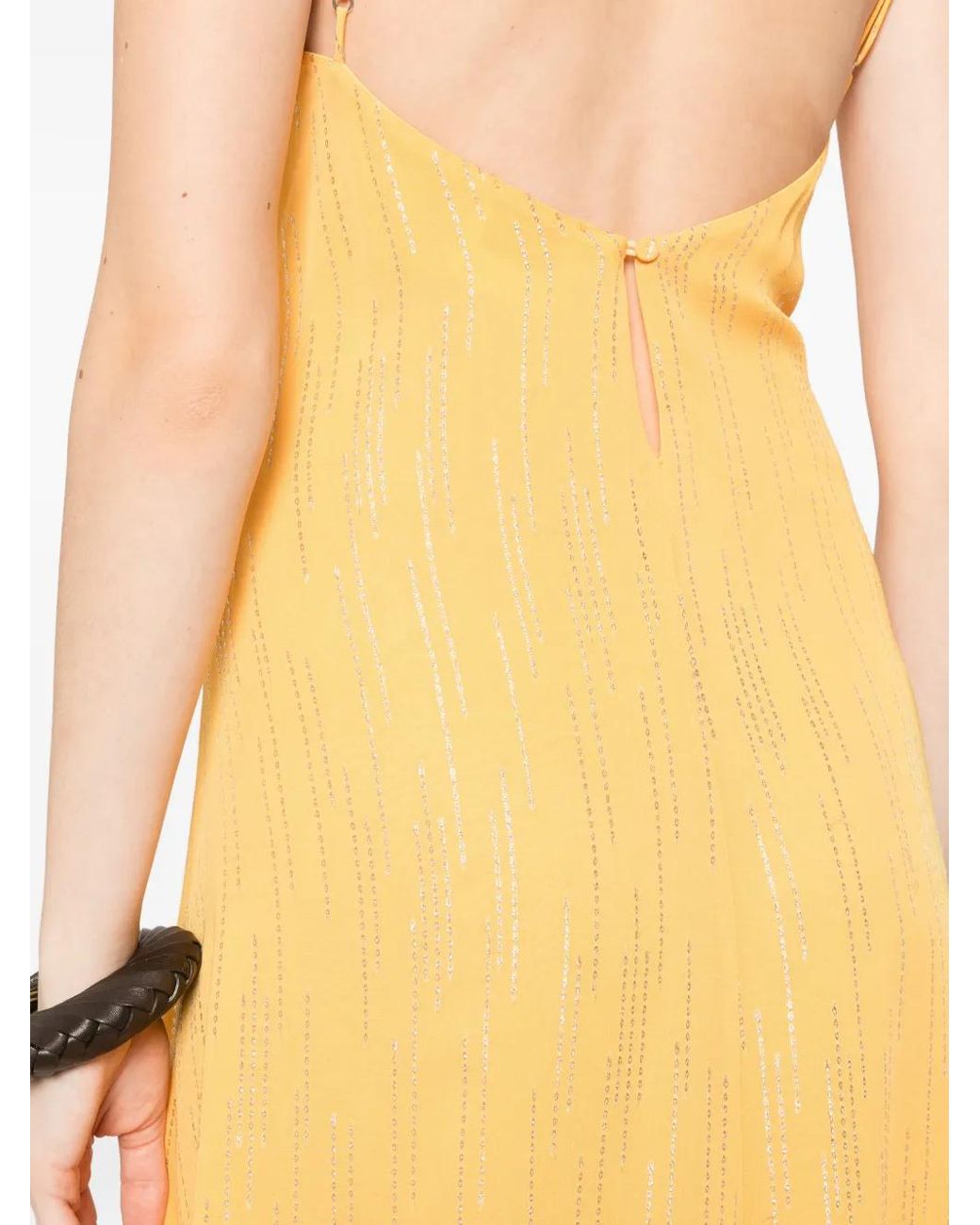 Forte_forte Metallic Ruffled-Detail Sleeveless Maxi Dress