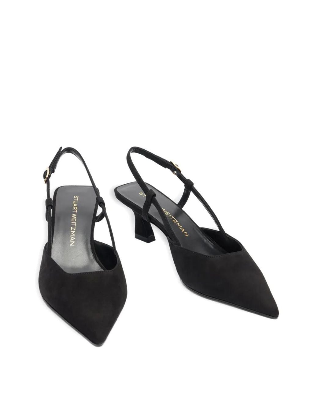 Stuart Weitzman Black 50Mm Vinnie Slingback Pointed-Toe Pumps