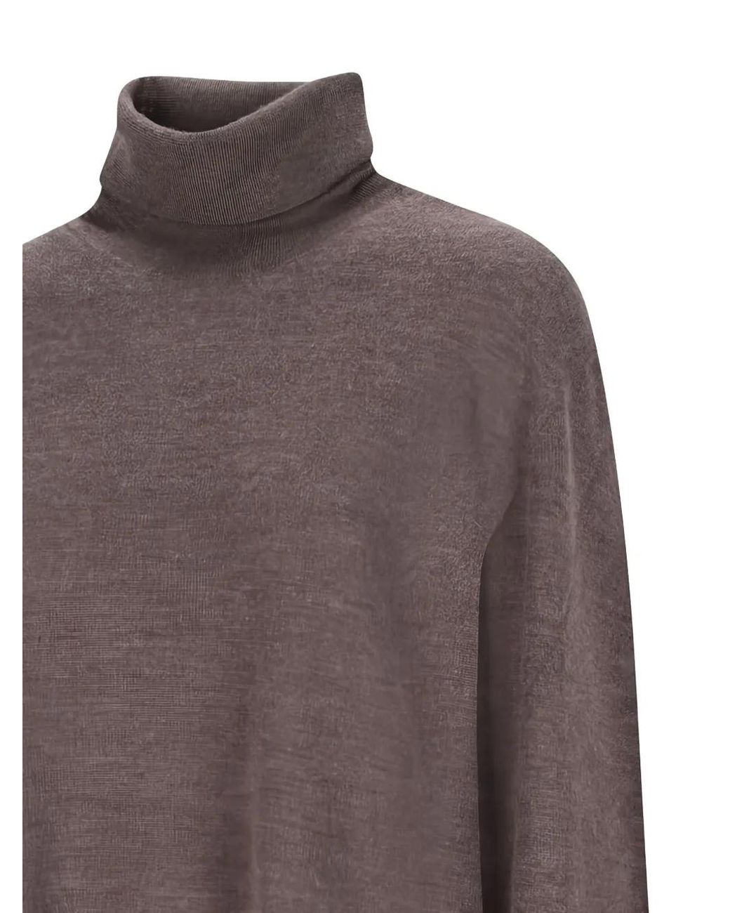 The Row Brown Turtleneck Long-Sleeve Top