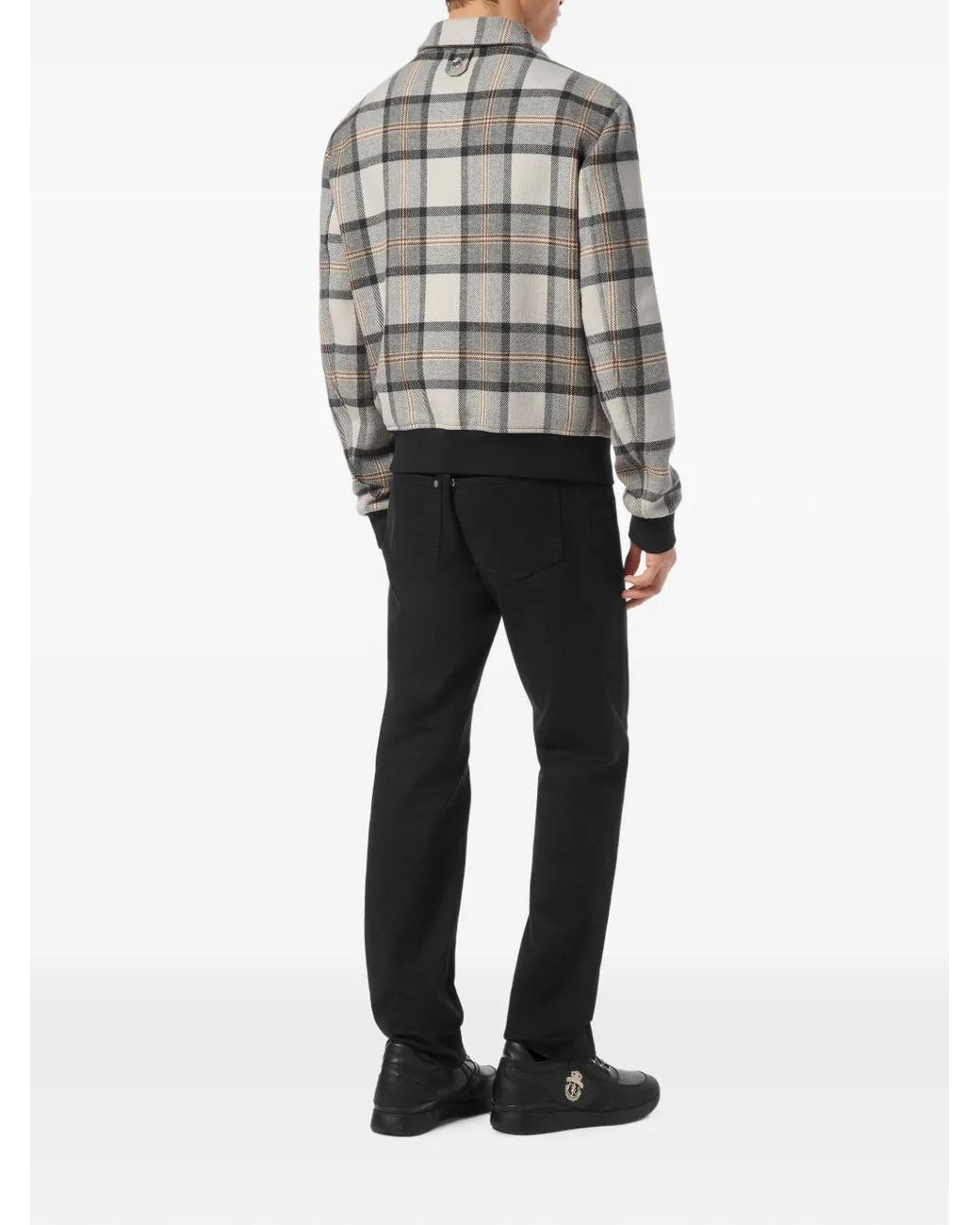 Billionaire Gray Check-Pattern Jacket for men
