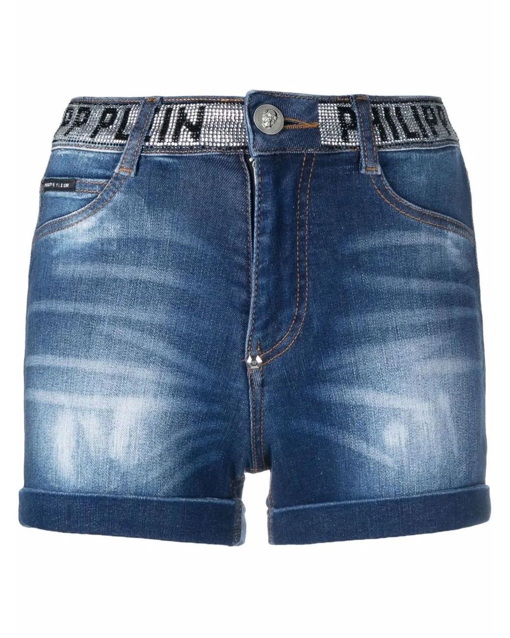 Philipp Plein Blue Stones Hot Pants