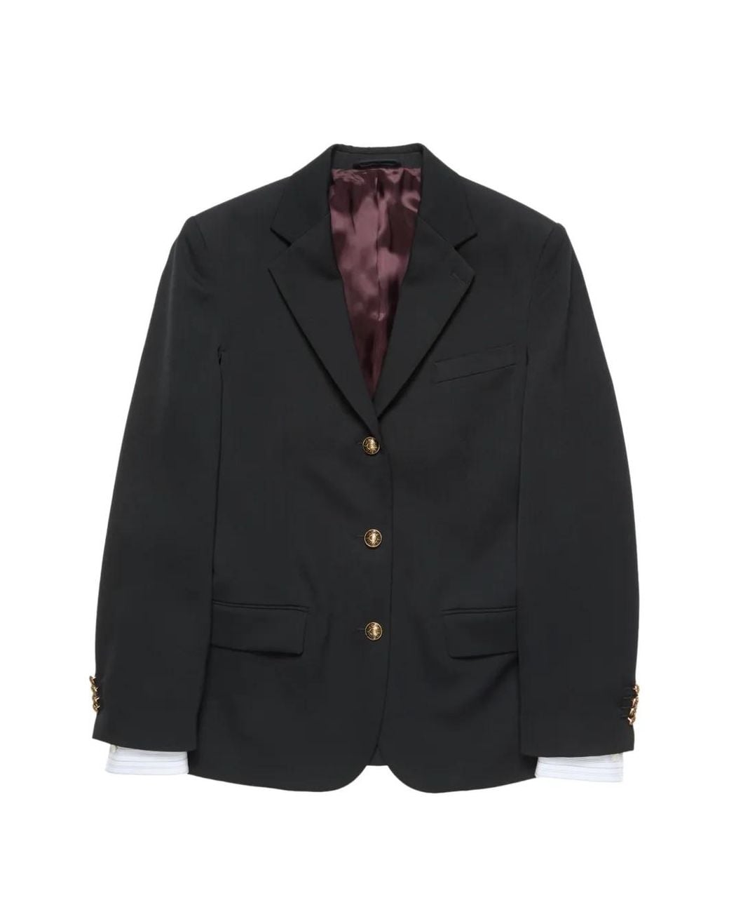 Acne Black Layered Wool Suit Jacket