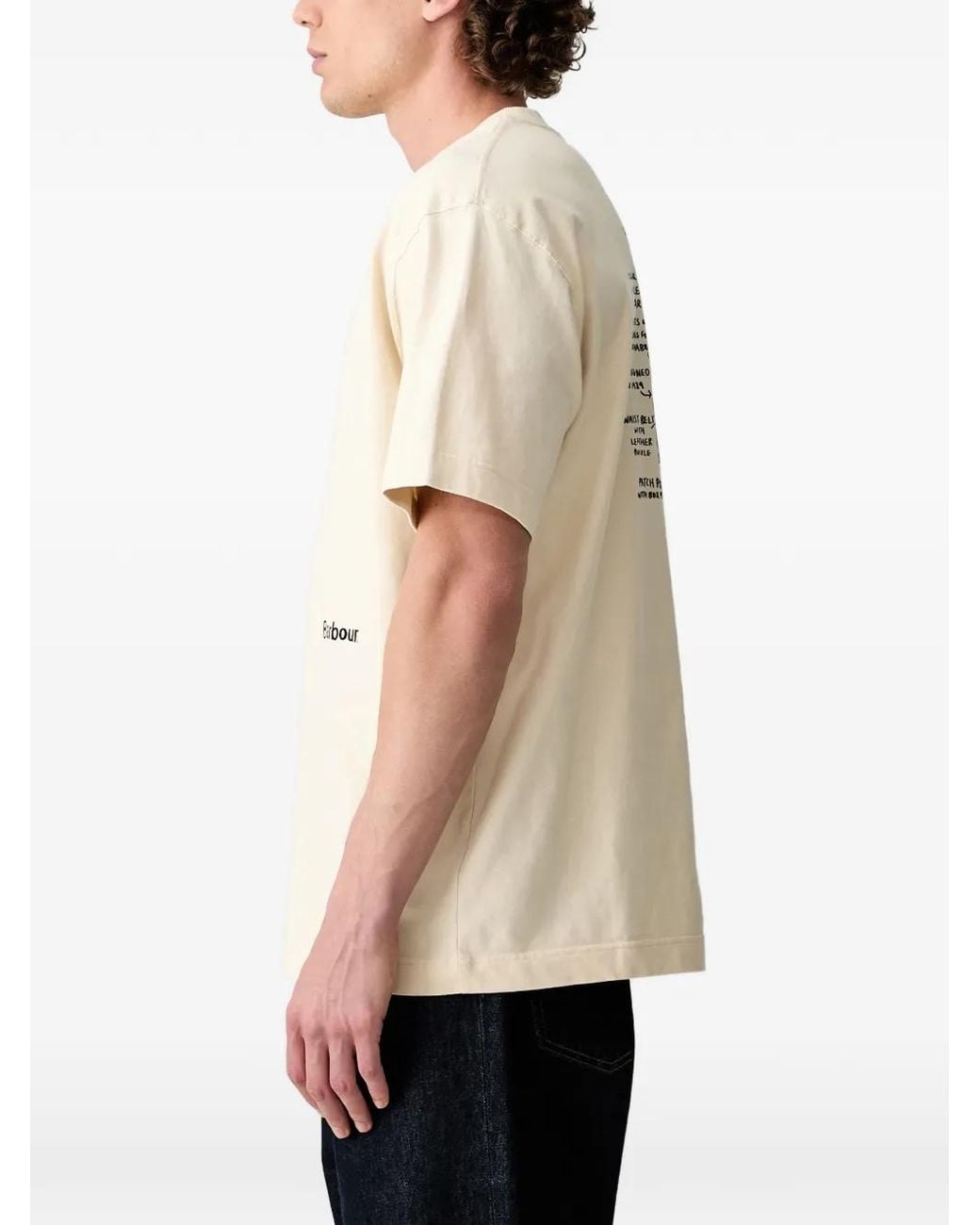 Barbour Natural Logo-Print Graphic-Back T-Shirt for men