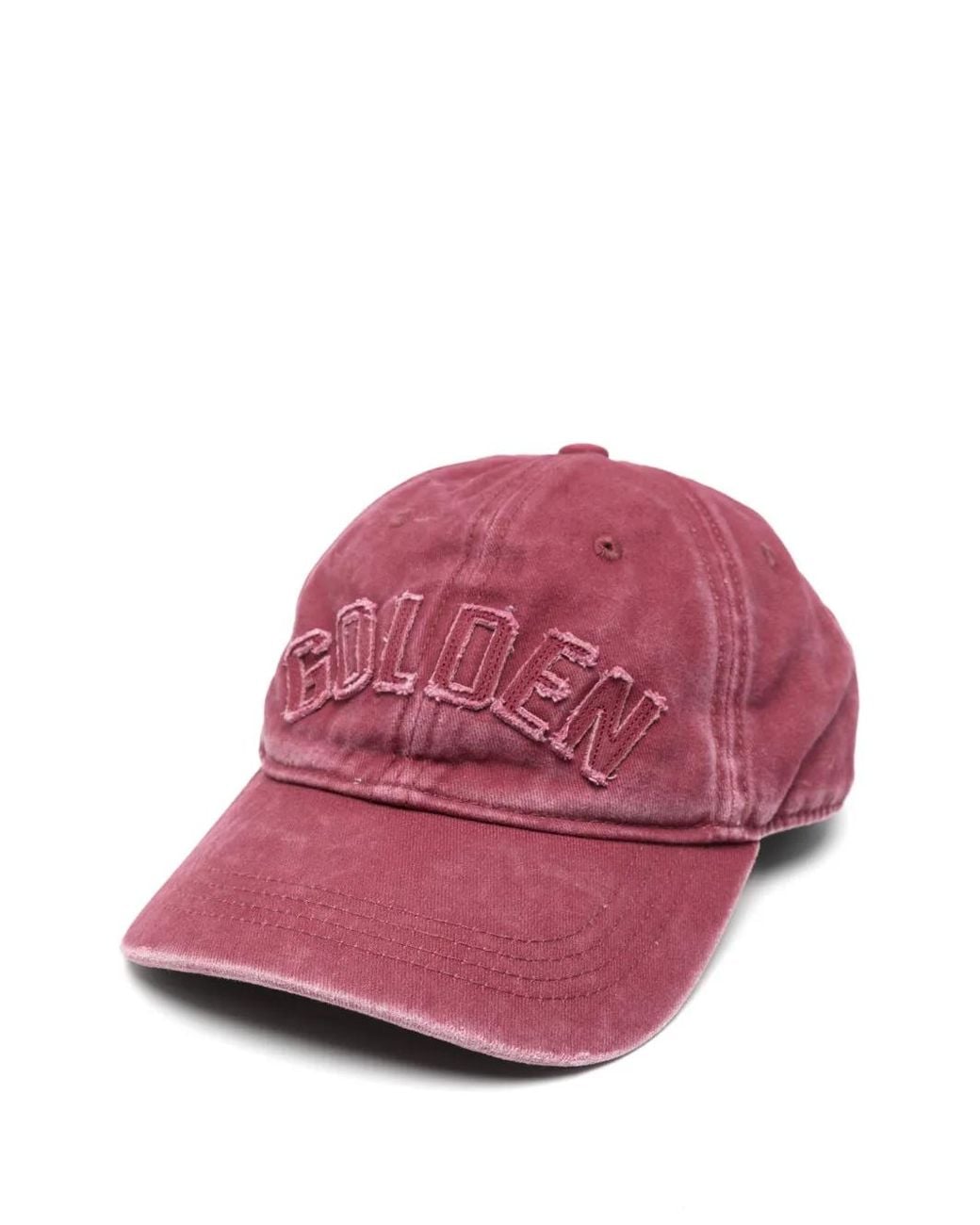 Golden Goose Deluxe Brand Pink Logo-Patch Star-Stud Baseball Cap