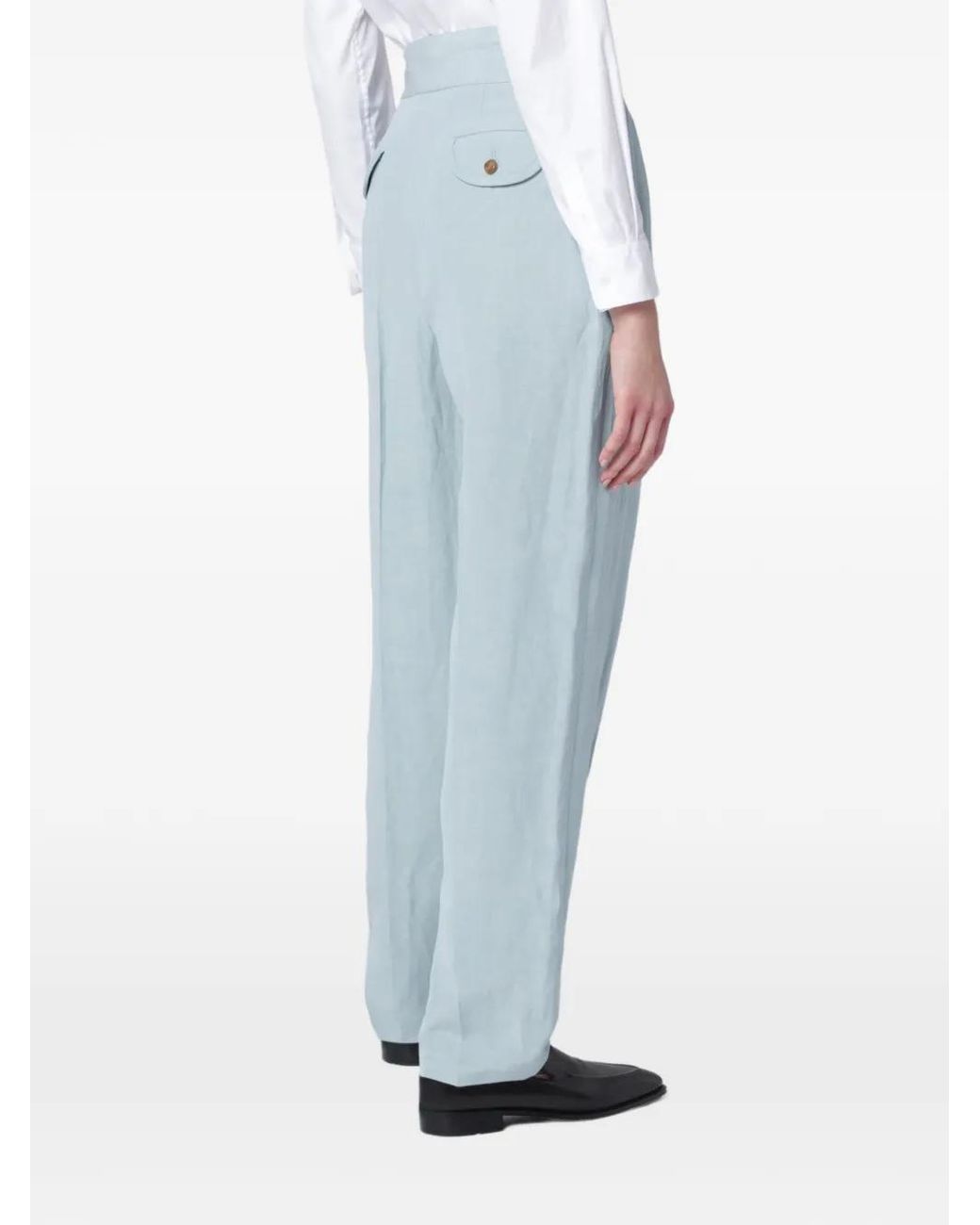 Blazé Milano Blue Pleated Tailored Trousers