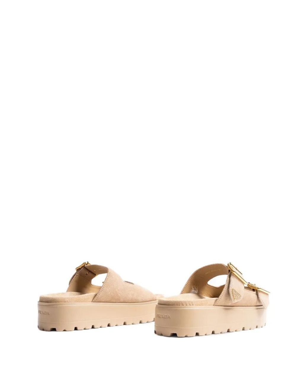 Prada Brown Buckle-Fastening Leather Sandals