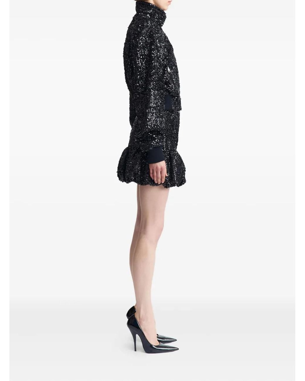 16Arlington Black Cosima Sequin Embellished Bomber Jacket