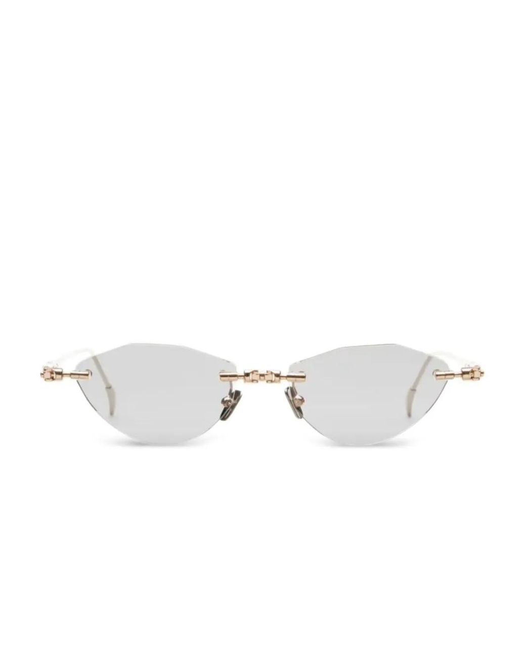 Kuboraum White Rimless Sunglasses for men