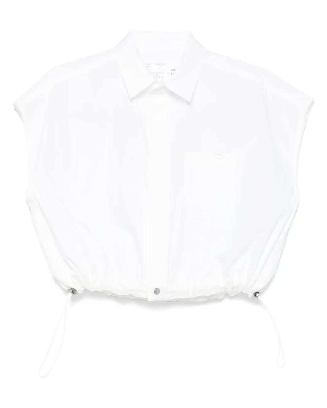 Sacai White Logo-Embroidered Shirt