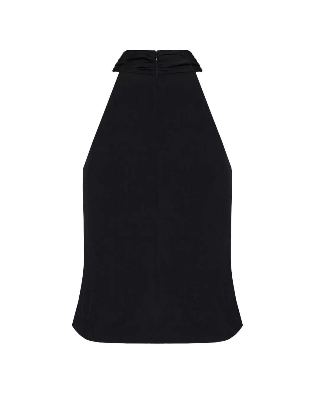 Theory Black Crossover-Strap Halterneck Top