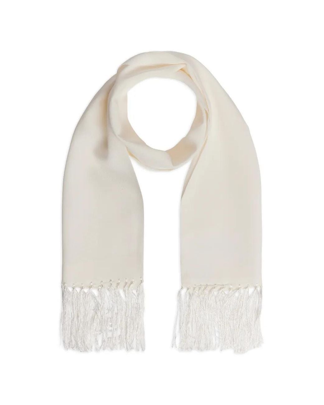 Fursac White Fringed Scarf for men