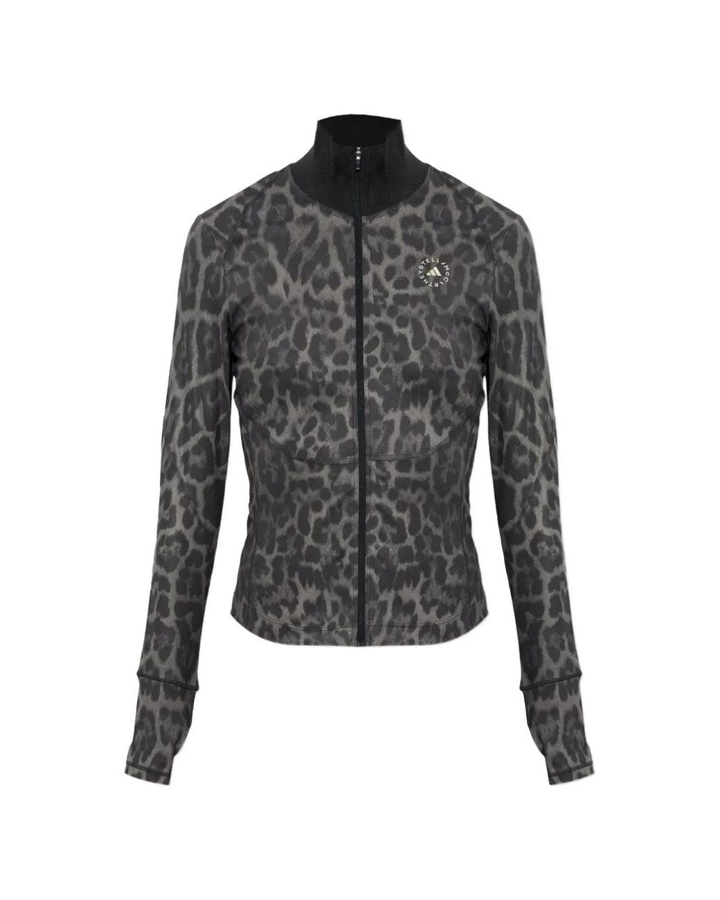 Adidas By Stella McCartney Black X Stella Mccartney Leopard-Print Zip-Up Track Jacket