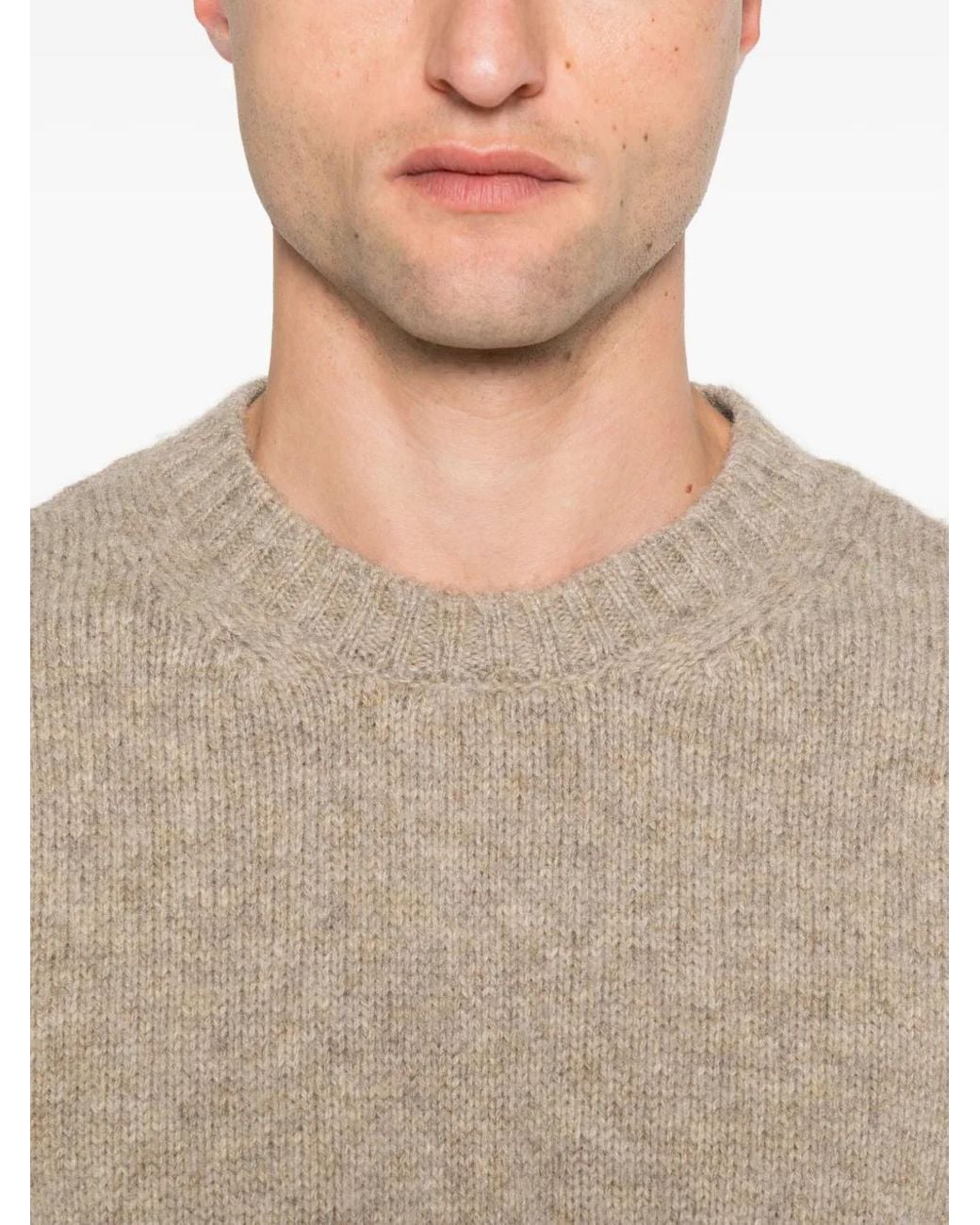 Eleventy Natural Crew-Neck Wool Sweater for men