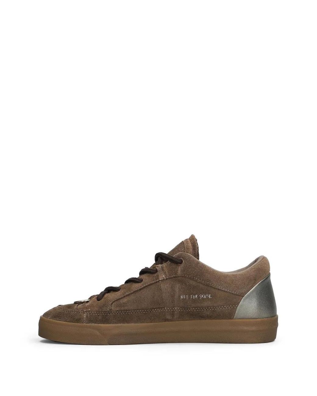 Santha Brown Contrast-Stitched Low-Top Sneakers for men