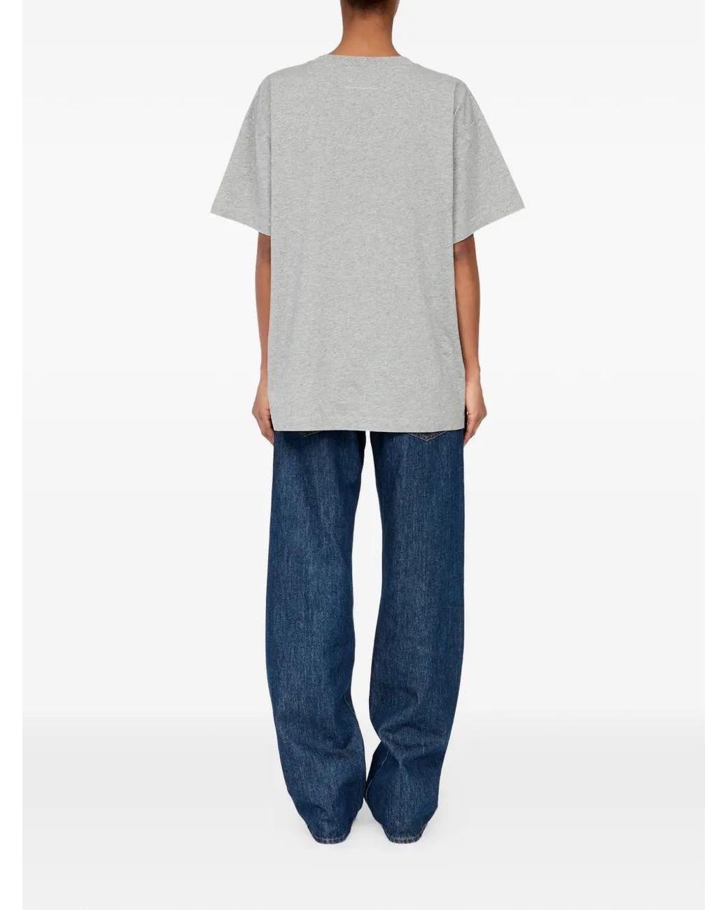 MM6 by Maison Margiela Gray T-Shirt Label En Coton