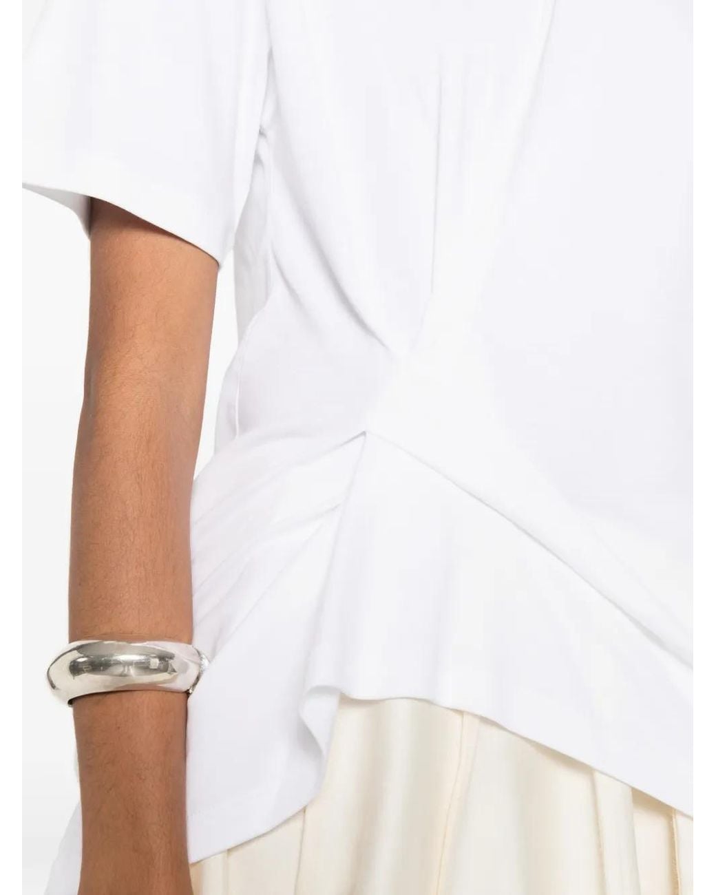 Calvin Klein White Twist-Detail T-Shirt