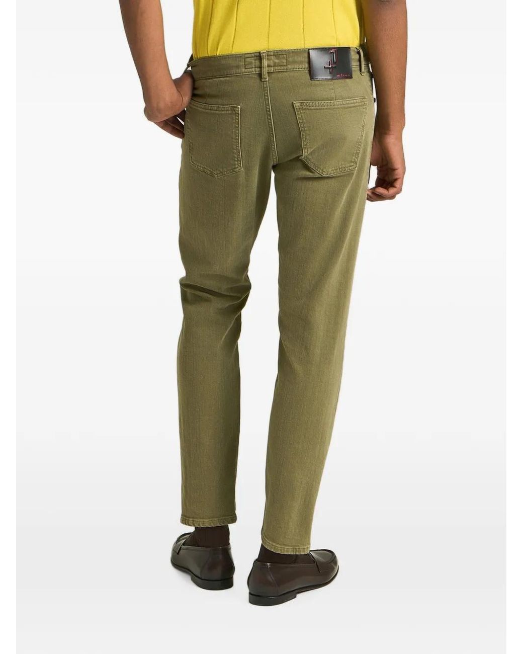 Kiton Green Belt-Loop Five-Pocket Jeans for men