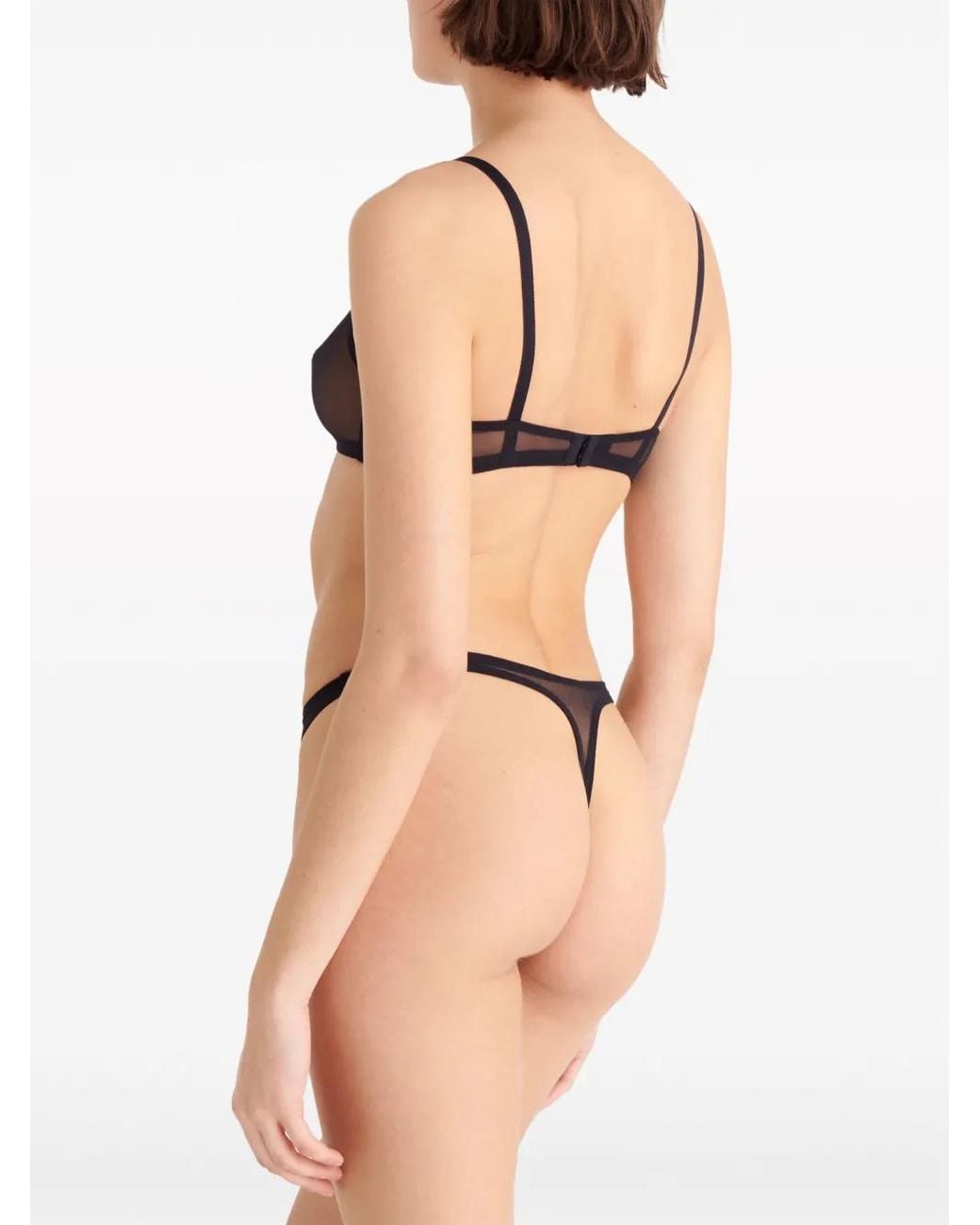 Eres Promesse Doorzichtige Mesh Tanga in het Black