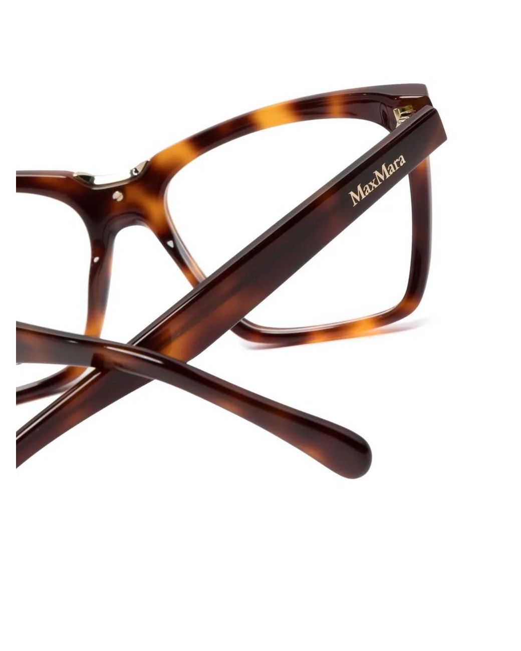 Max Mara Eyewear Brown Tortoiseshell-Effect Cat-Eye Frame Glasses