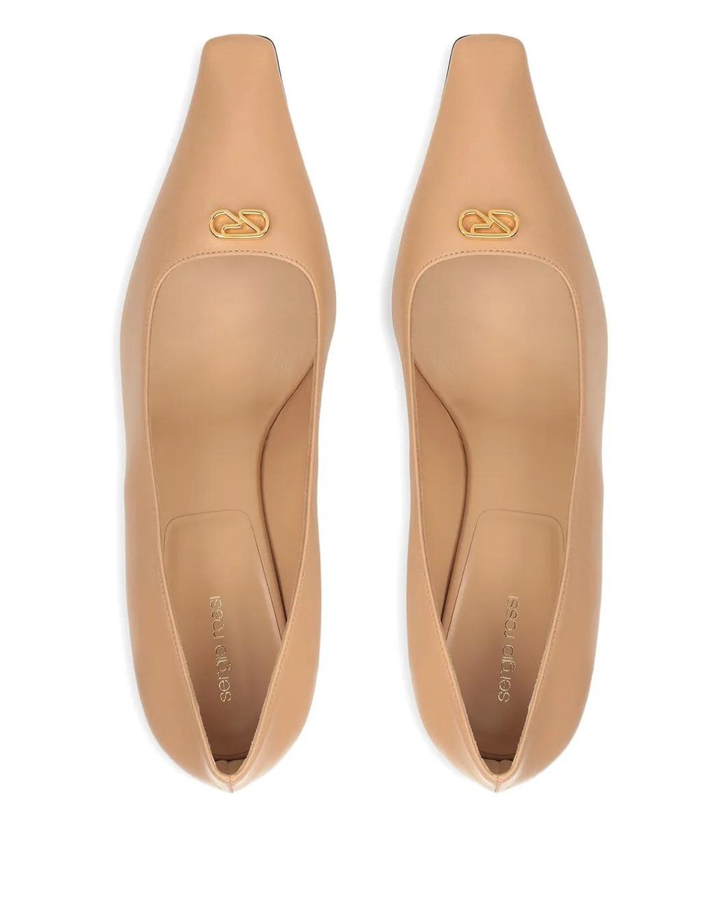 Sergio Rossi Natural 60Mm Surge Leather Pumps