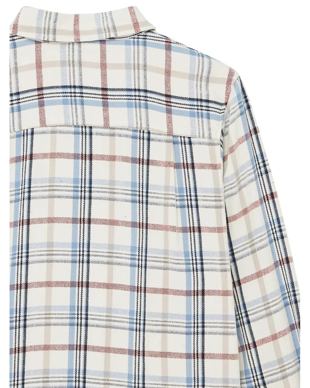 Deus Ex Machina White Check-Print Logo-Patch Shirt for men