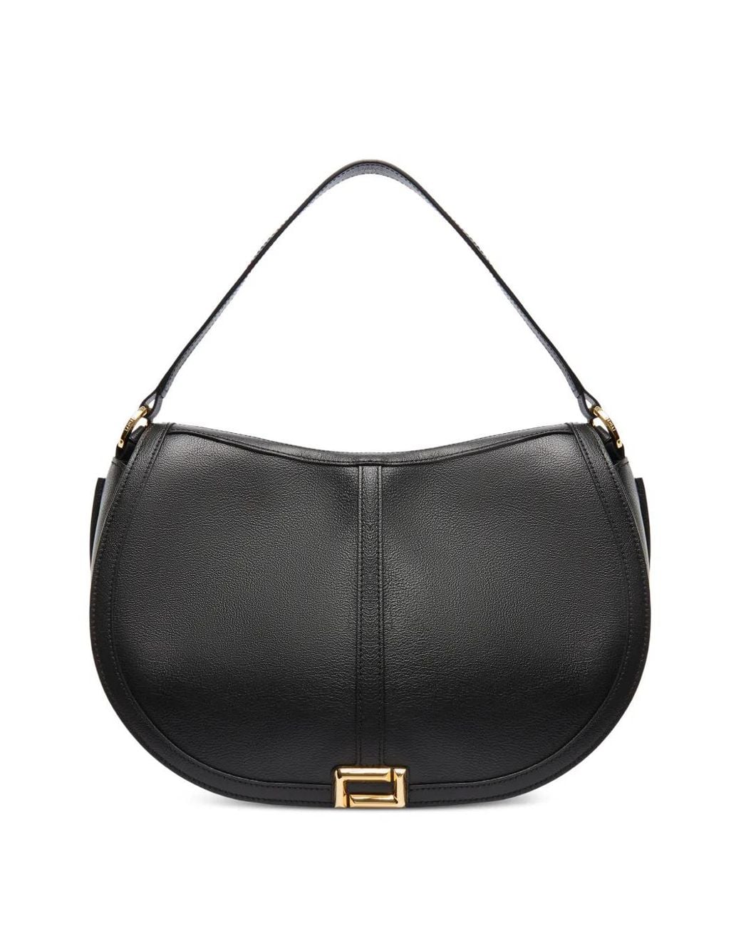 Lancel Black Large Celeste Double L Saddle Bag