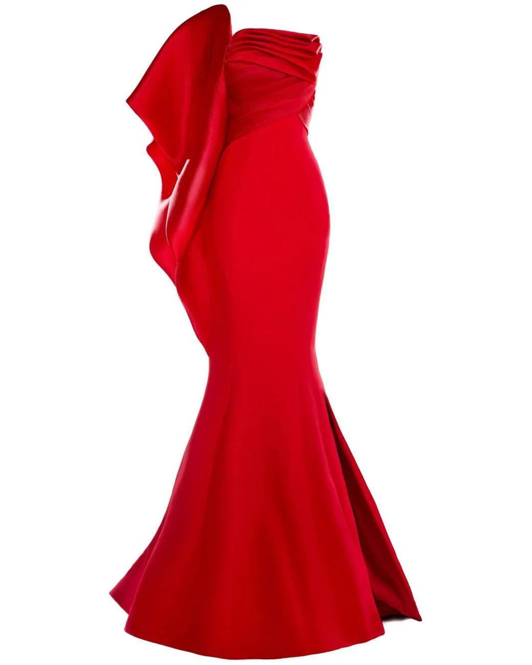 Gaby Charbachy Red Asymmetric Gown