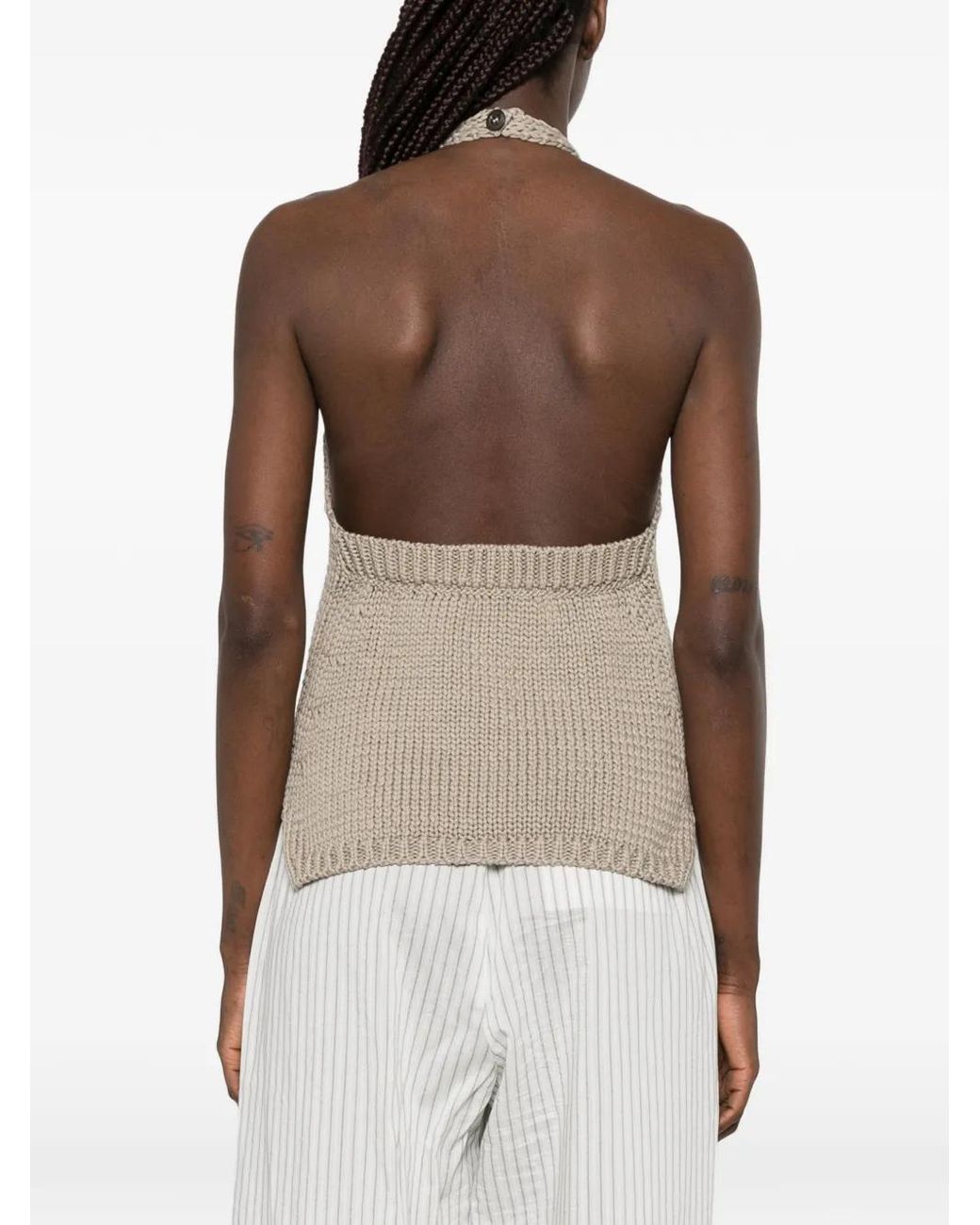 Rohe Natural Chunky-Knit Halter Top