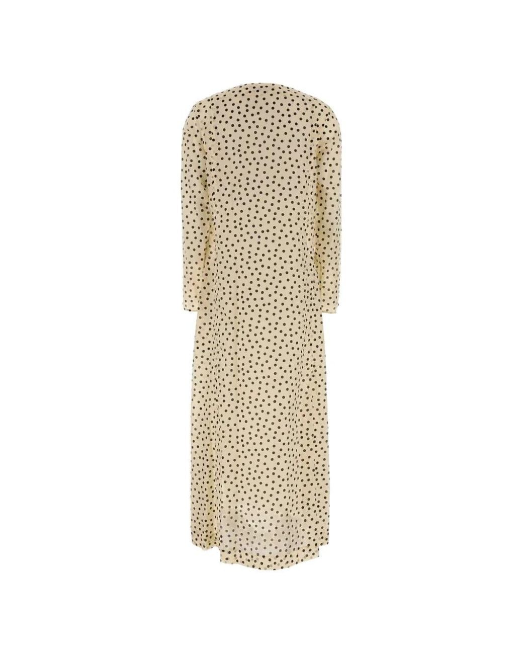 Tory Burch Natural Polka-Dot-Pattern Dress