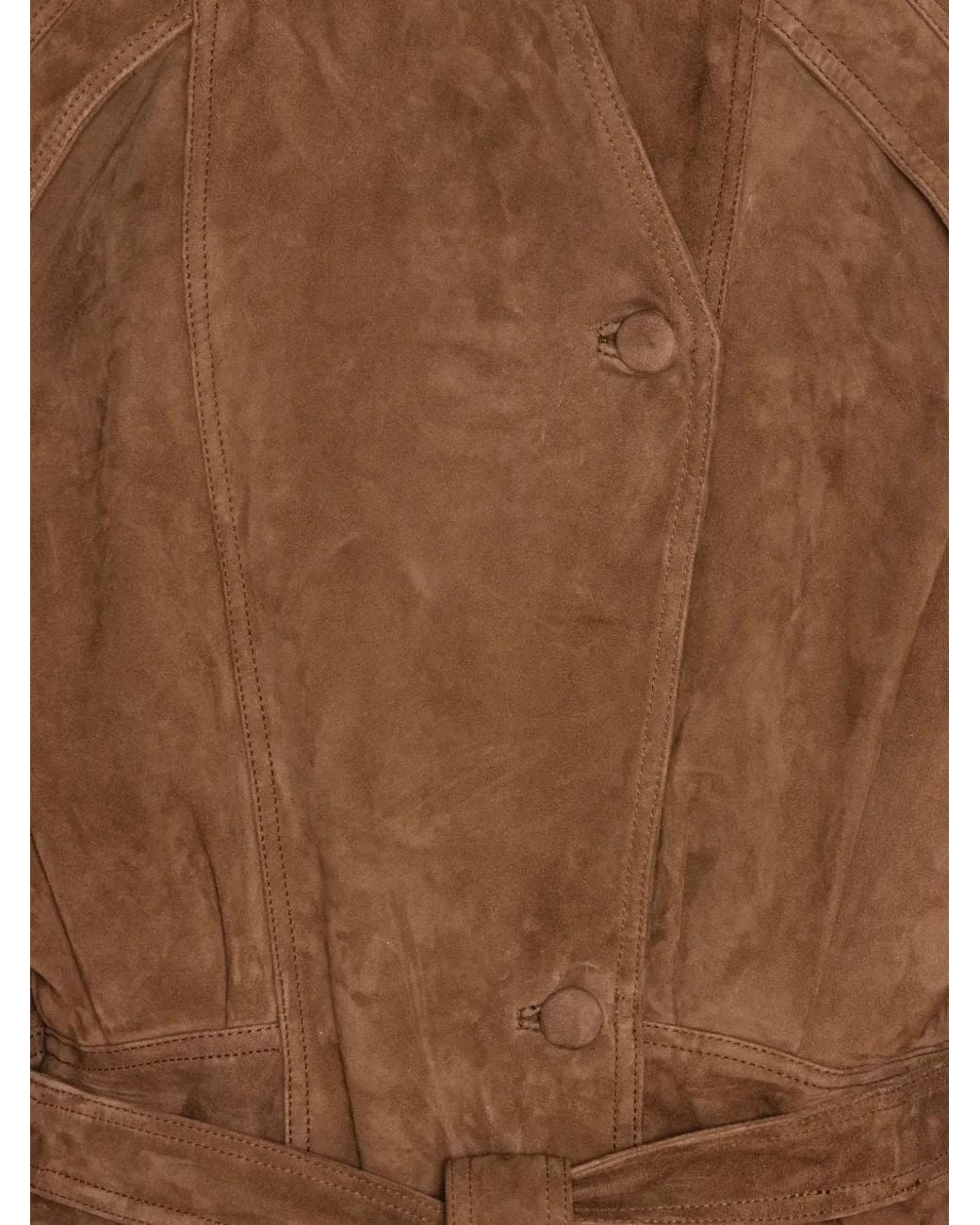 ROTATE BIRGER CHRISTENSEN Brown Suede Bomber Jacket