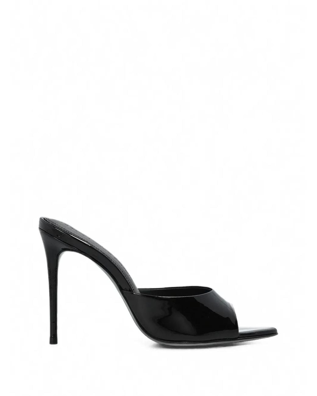 Black Suede Studio Black Jazz Patent-Finish Sandals