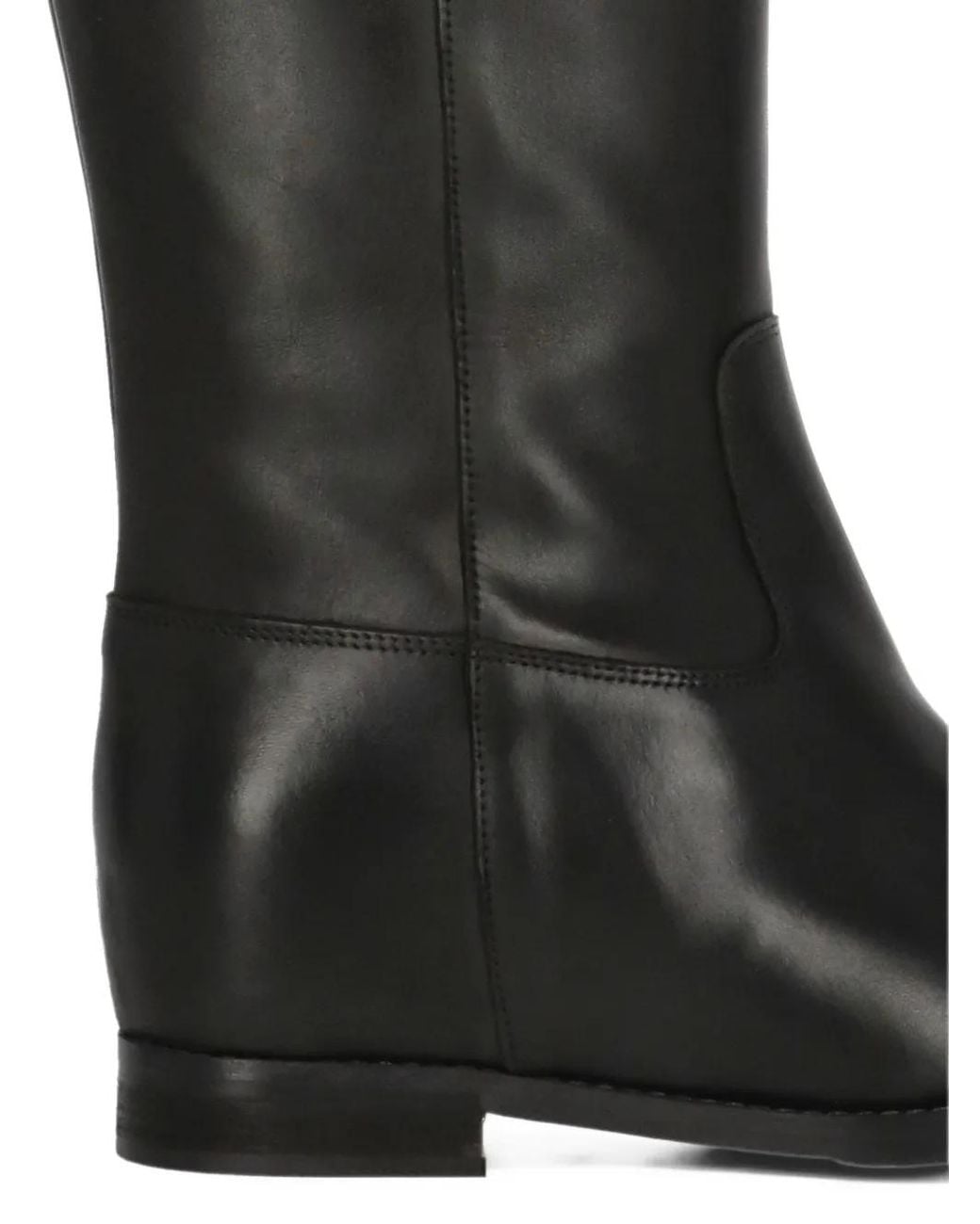 Julie Dee Black Crast Knee-High Boots