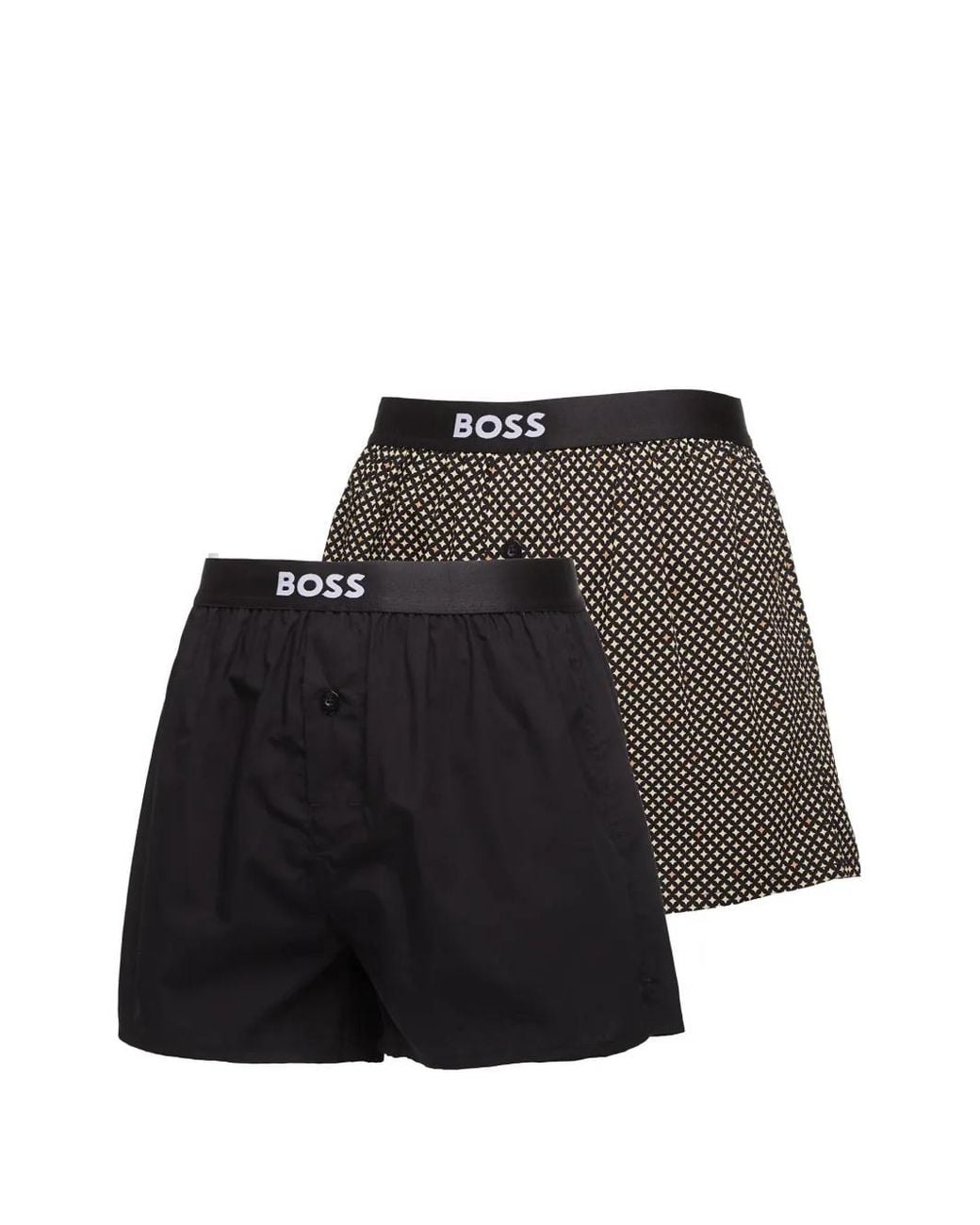 HUGO Black Logo-Waistband Boxers (Set Of Two) for men