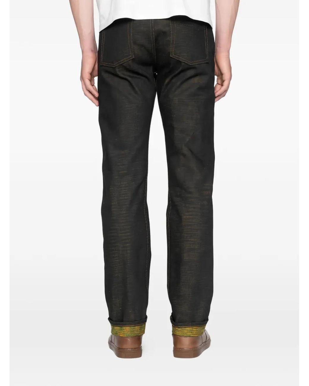 Naked & Famous Black Weird Guy Citrus Kasuri Selvedge Jeans for men