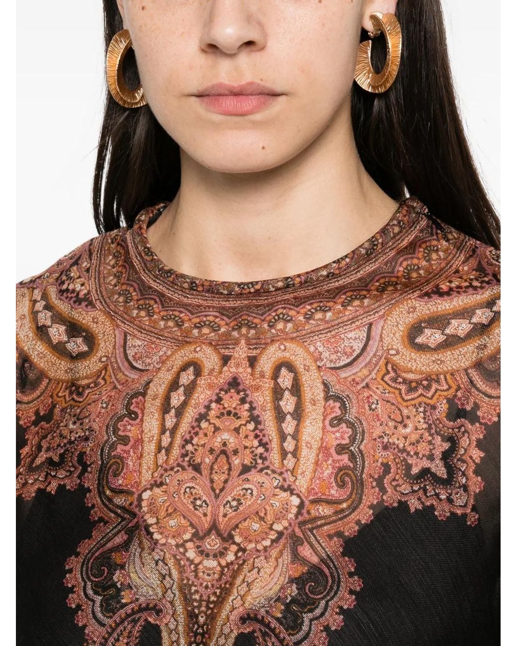 Zimmermann Black Paisley-Print Belted Maxi Dress