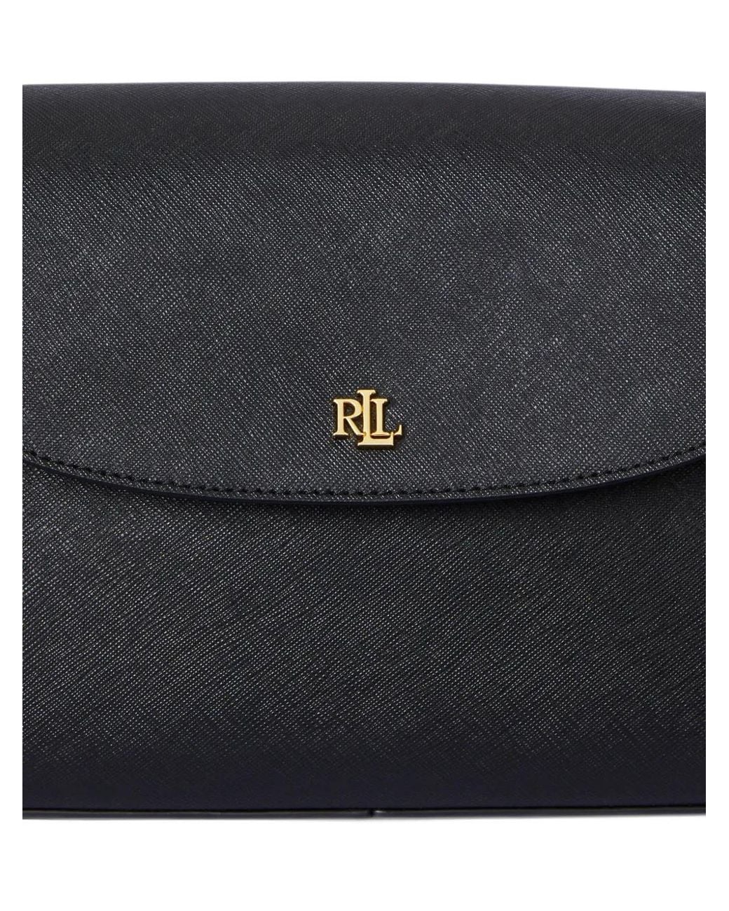 Ralph Lauren Black Sac Porté Épaule Schylar Médium En Cuir Saffiano