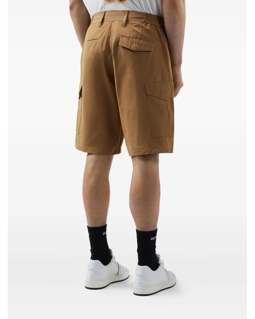 Gcds Natural Drawstring-Waist Bermuda Shorts for men