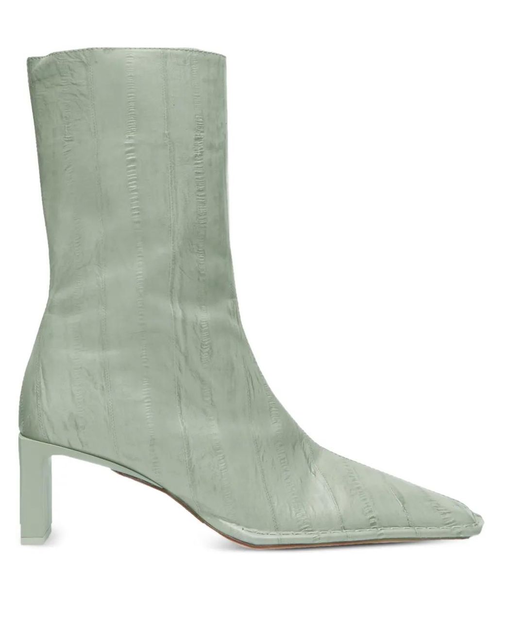 Miista Green 90Mm Anitha Eel-Embossed Square-Toe Boots