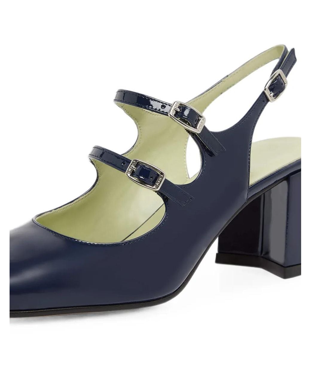 CAREL PARIS Blue Escarpins Banana En Cuir De Veau Verni À Bride Arrière