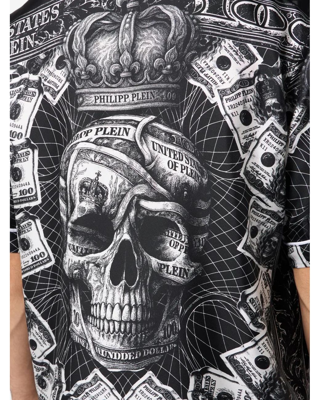 Philipp Plein Black Chemise À Imprimé Tête De Mort for men