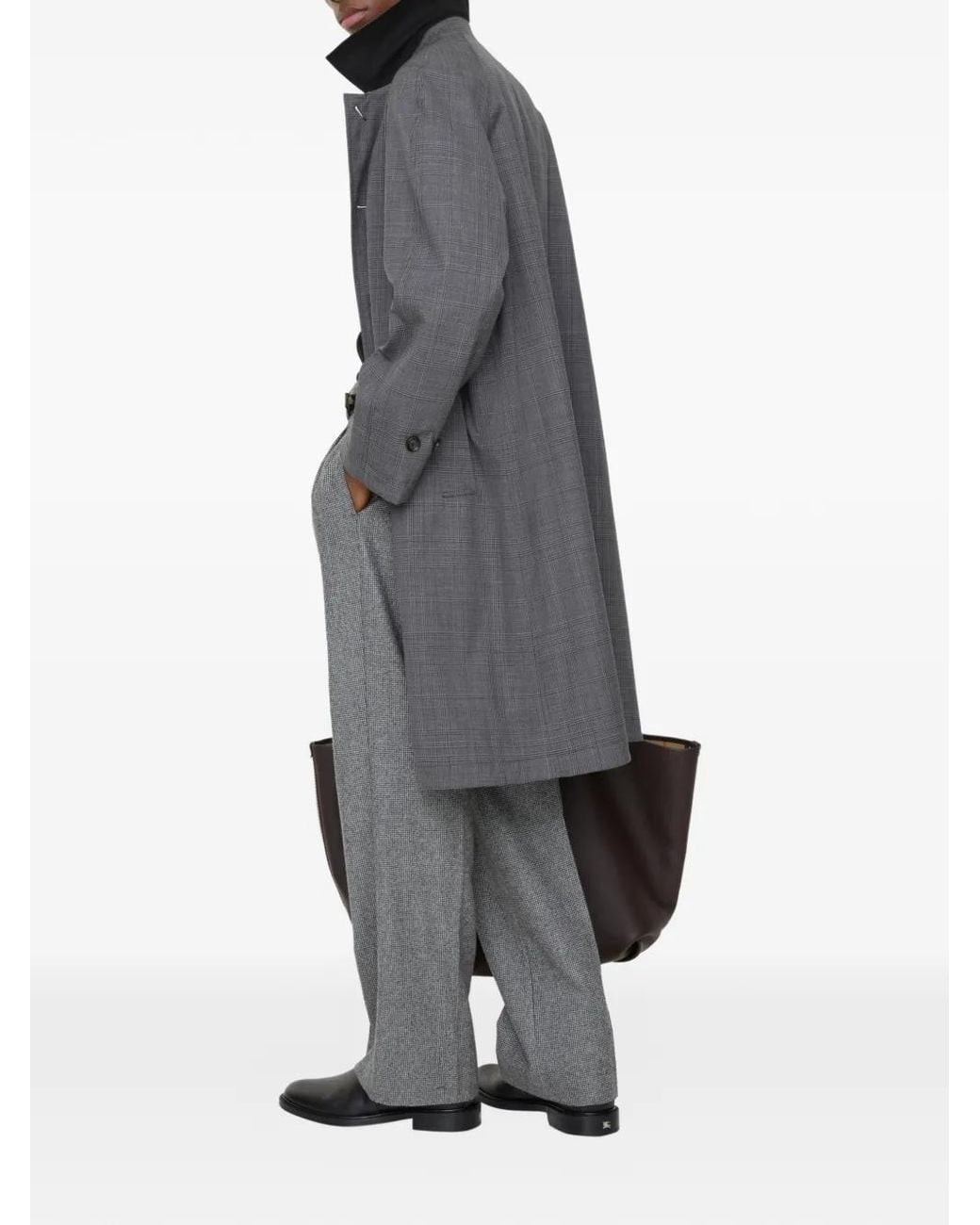 Burberry Black Long Reversible Check Wool Parkbury Car Coat for men