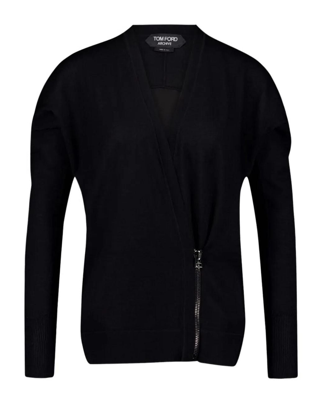 Tom Ford Black Wrap-Front Cardigan