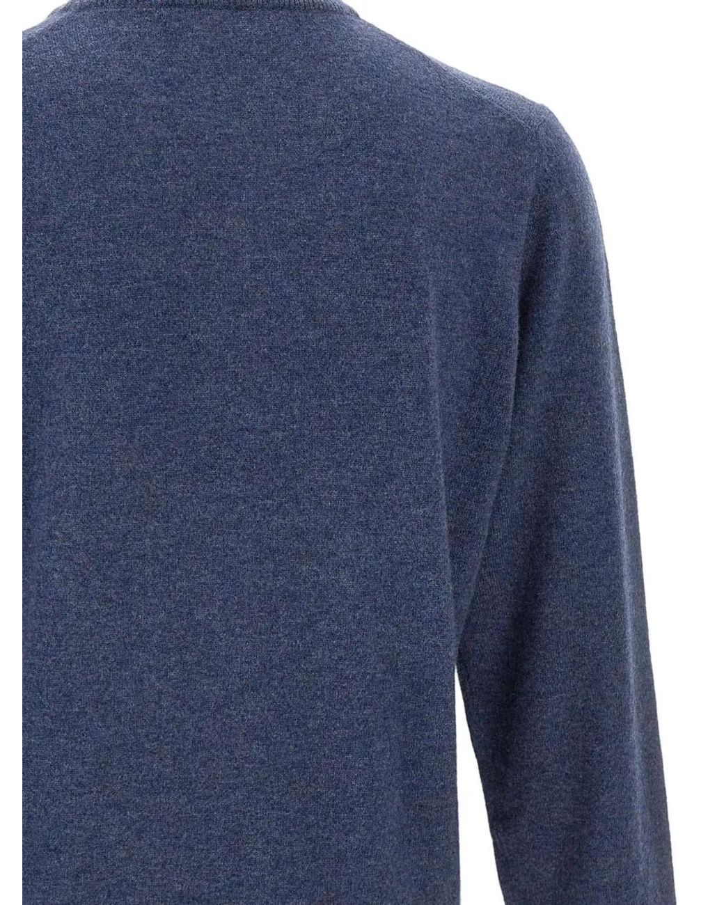 Della Ciana Blue Half-Zip Stand-Up-Collar Sweater for men