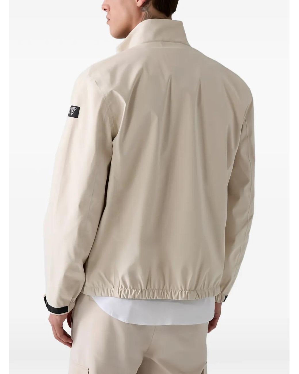 Guess Windbreaker Mit Logo-Patch in Natural für Herren