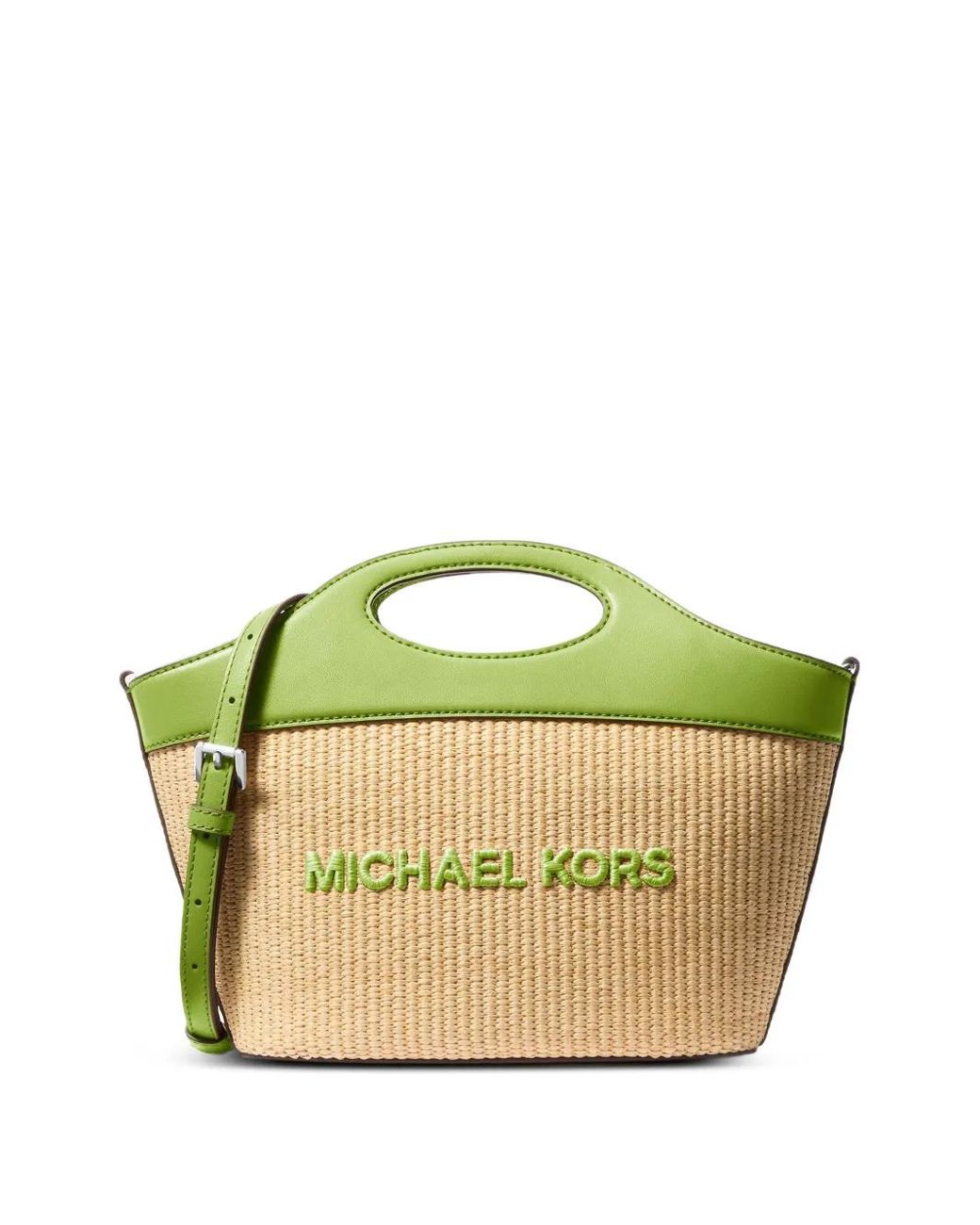 MICHAEL Michael Kors Green Tatum Medium Woven Convertible Crossbody Bag